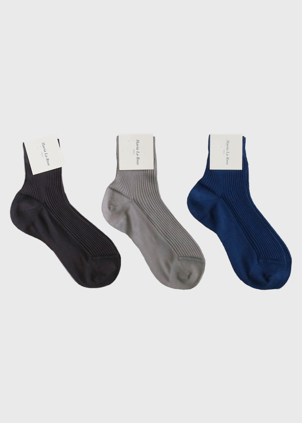 Ladies Ribbed Ankle Socks - 3 colors