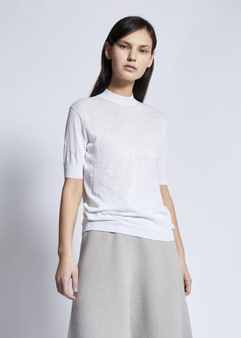 Knitted Mock Neck Pullover