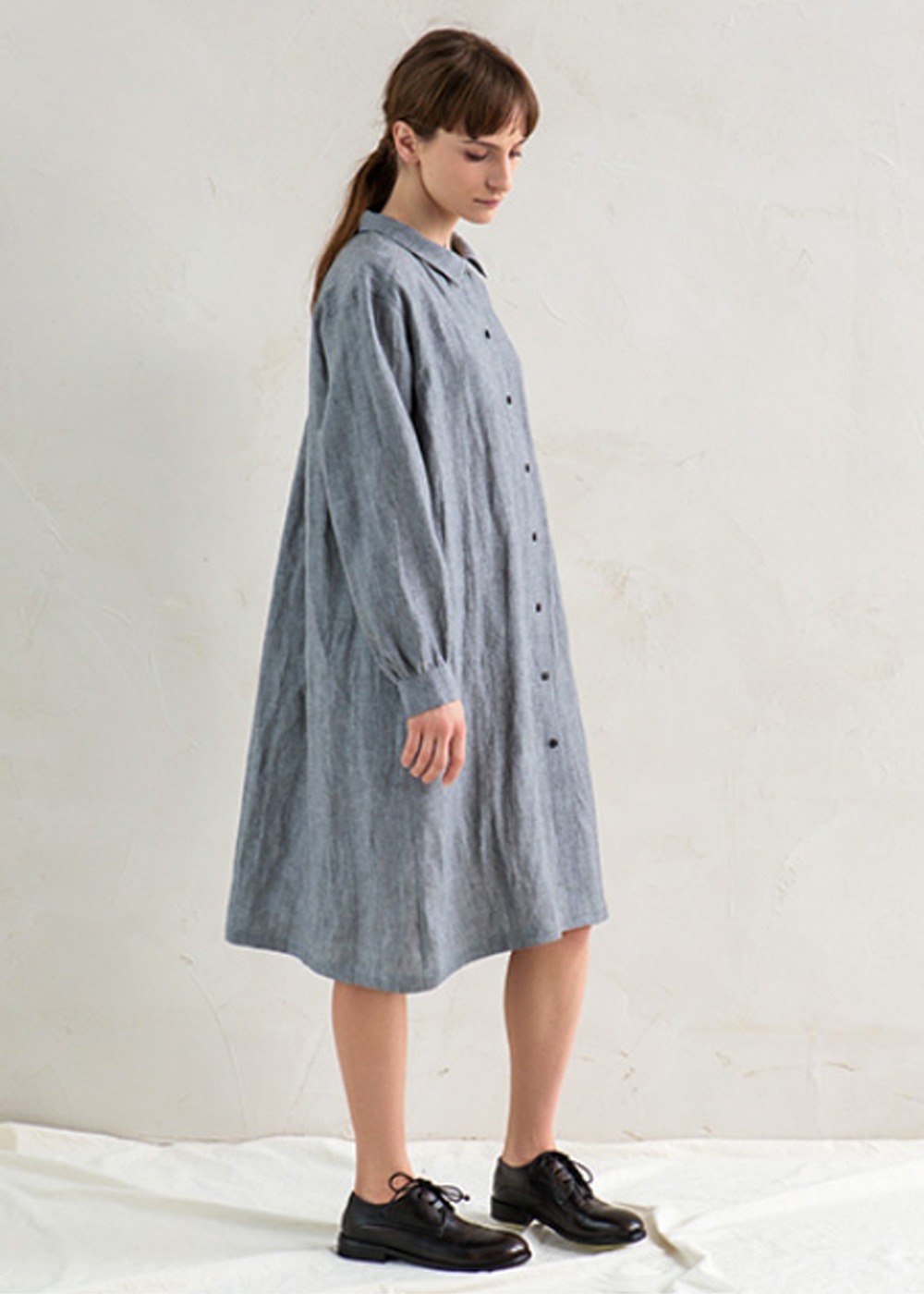 Bluish Grey Shirt Dress
