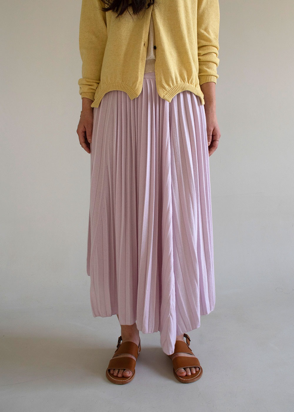 Knitted Pleated Maxi Cashmere Skirt