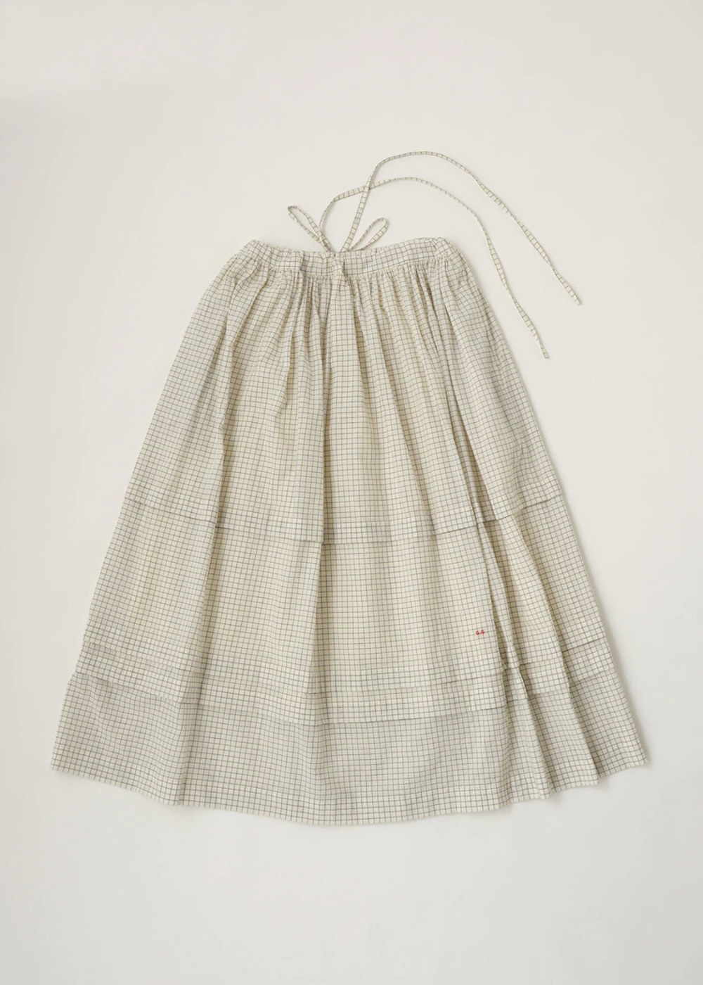 Pleats Long Skirt - Check Line