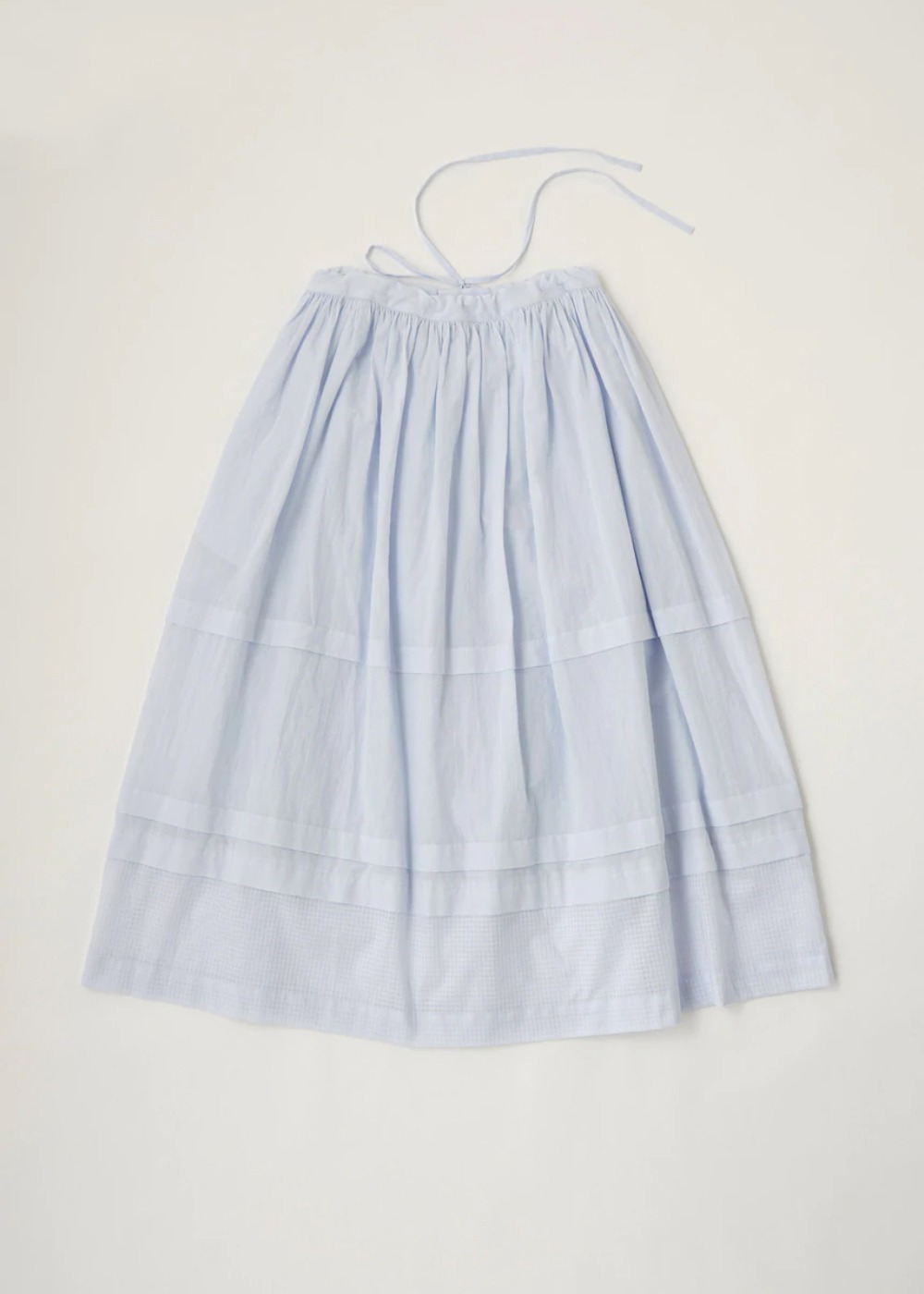 Pleats Long Skirt - Light Blue