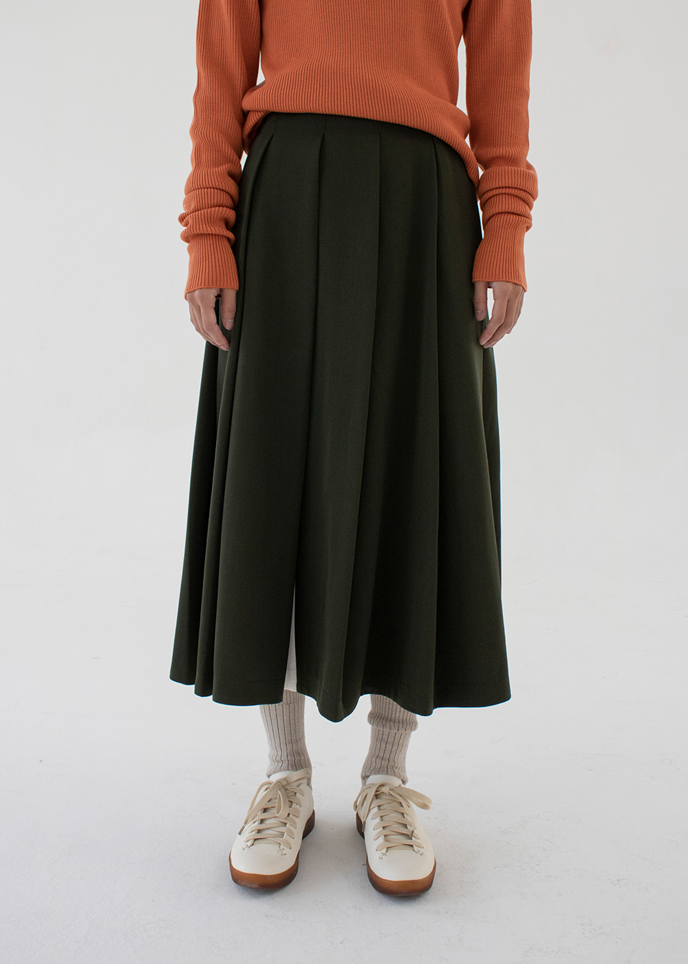Bicolor Pleated Skirt