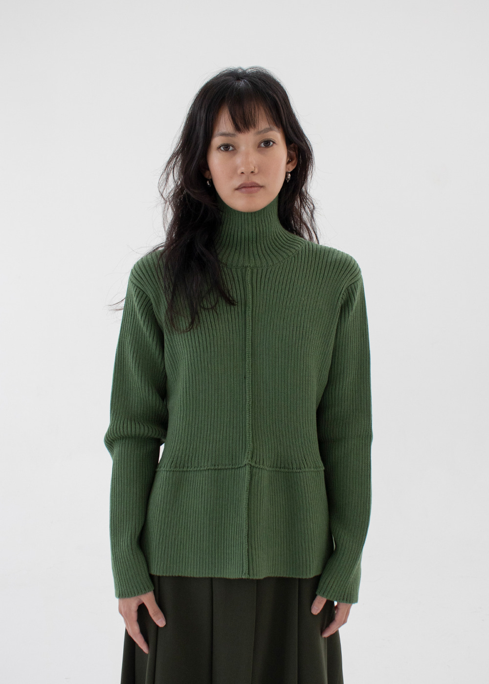 Turtle Neck Sweater - Mint Green