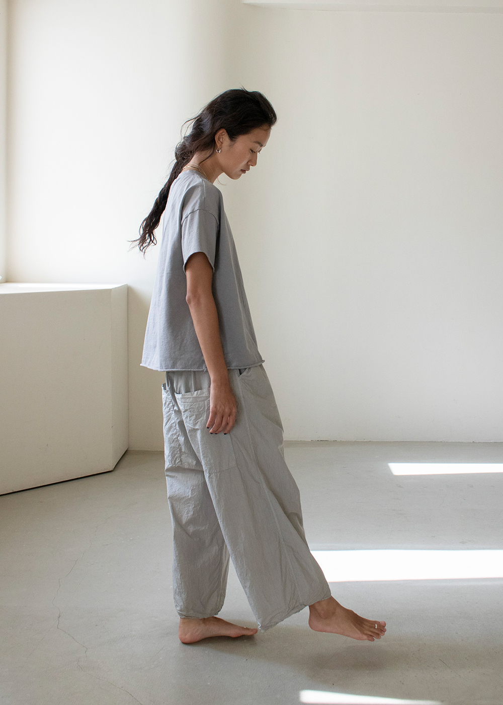 Wide &amp; Short Trousers TC - Stone Grey